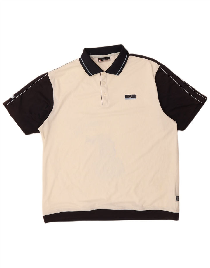 Polo da uomo Lotto Large color block bianco sporco