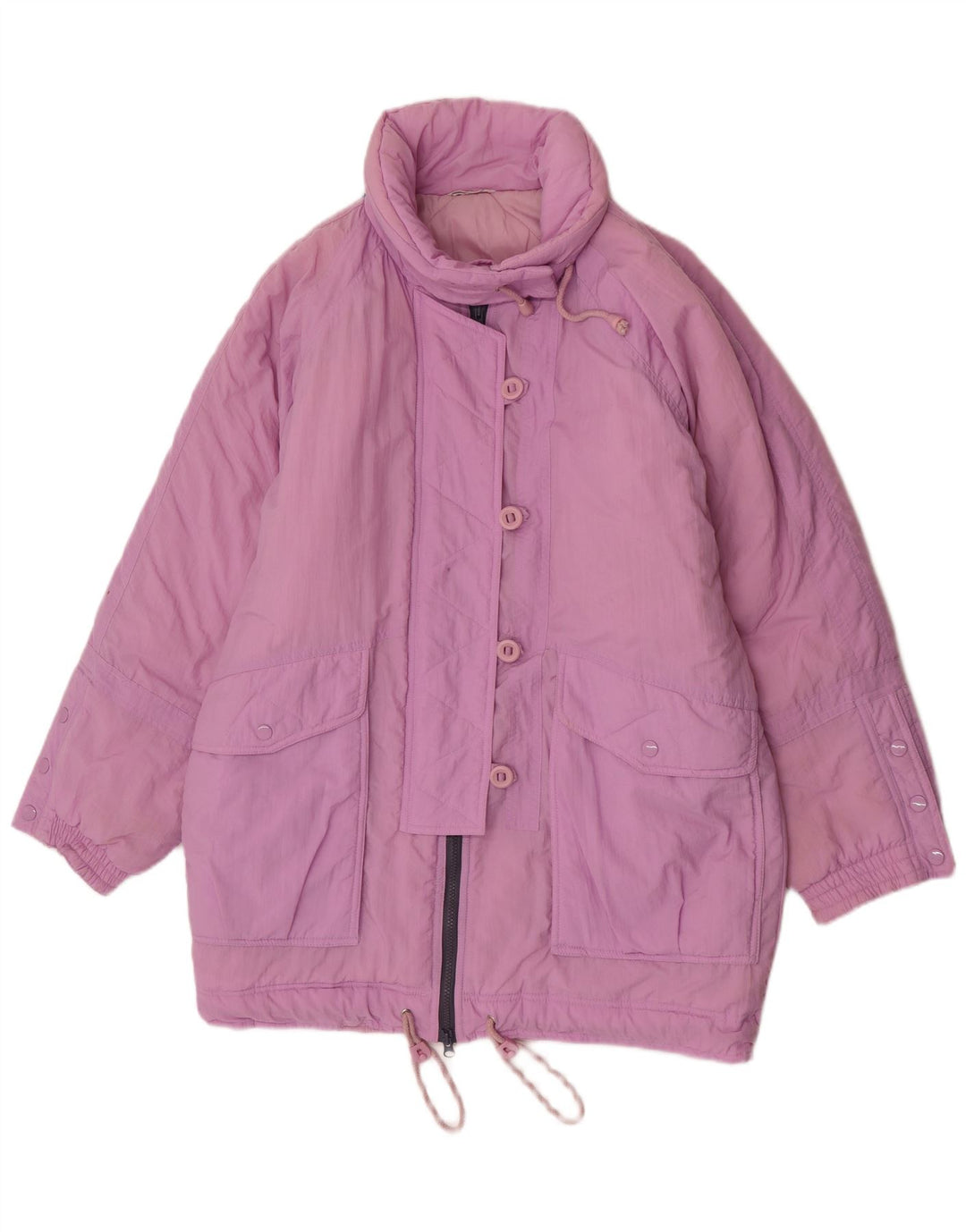 Cappotto imbottito oversize da donna vintage EU 38 poliammide viola medio