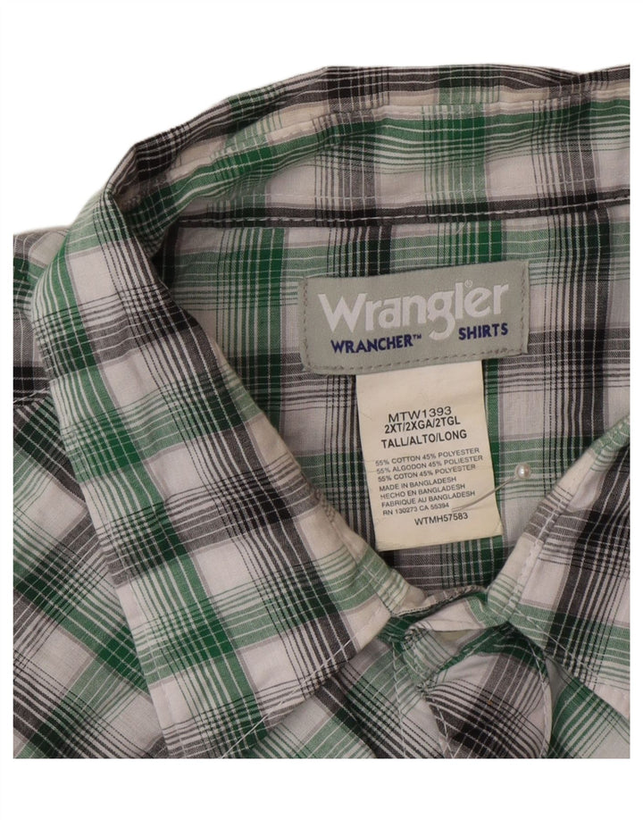 Camicia alta da uomo Wrangler 2XL cotone a quadri verde