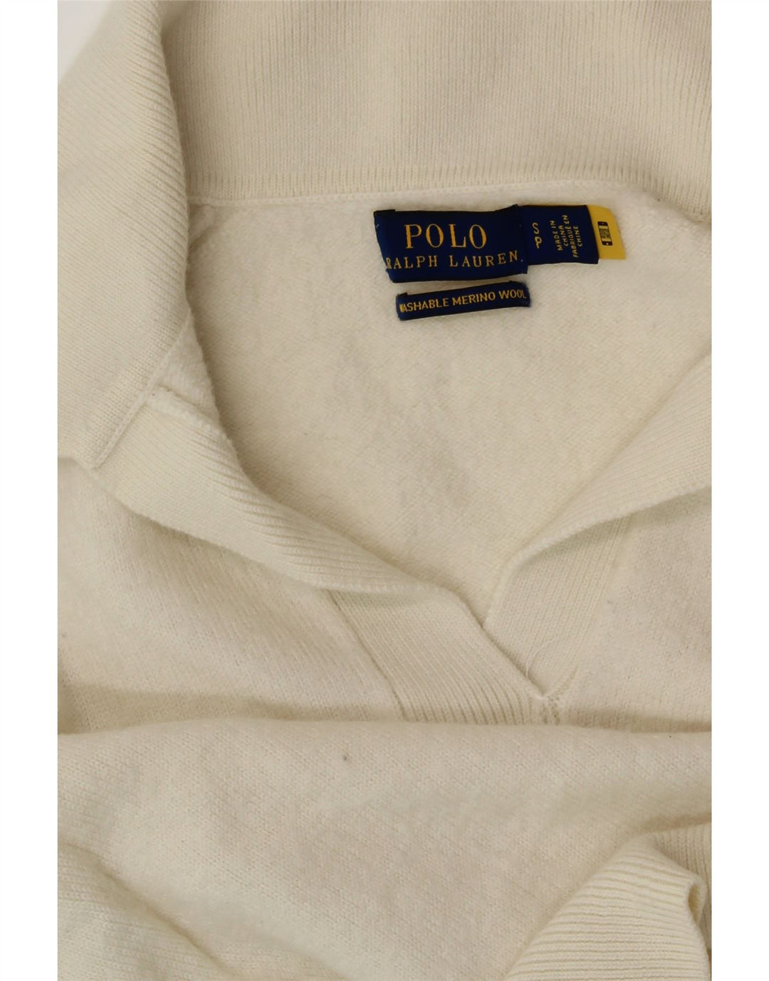 POLO RALPH LAUREN Maglione da donna con collo alto UK 10 piccolo bianco sporco