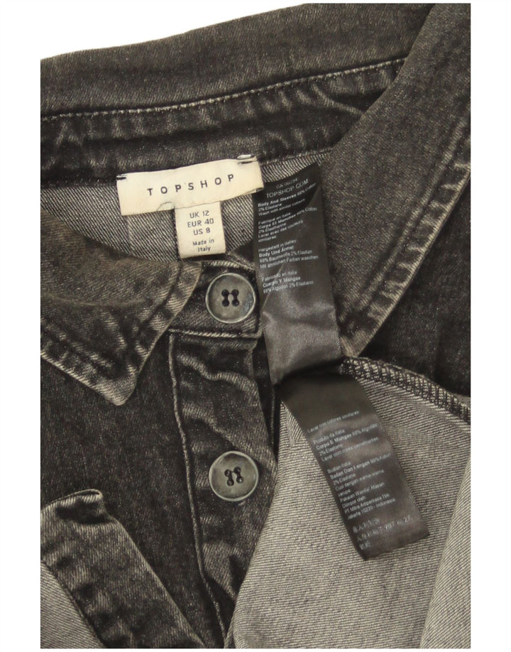 Camicia di jeans da donna Topshop UK 12 Cotone grigio medio