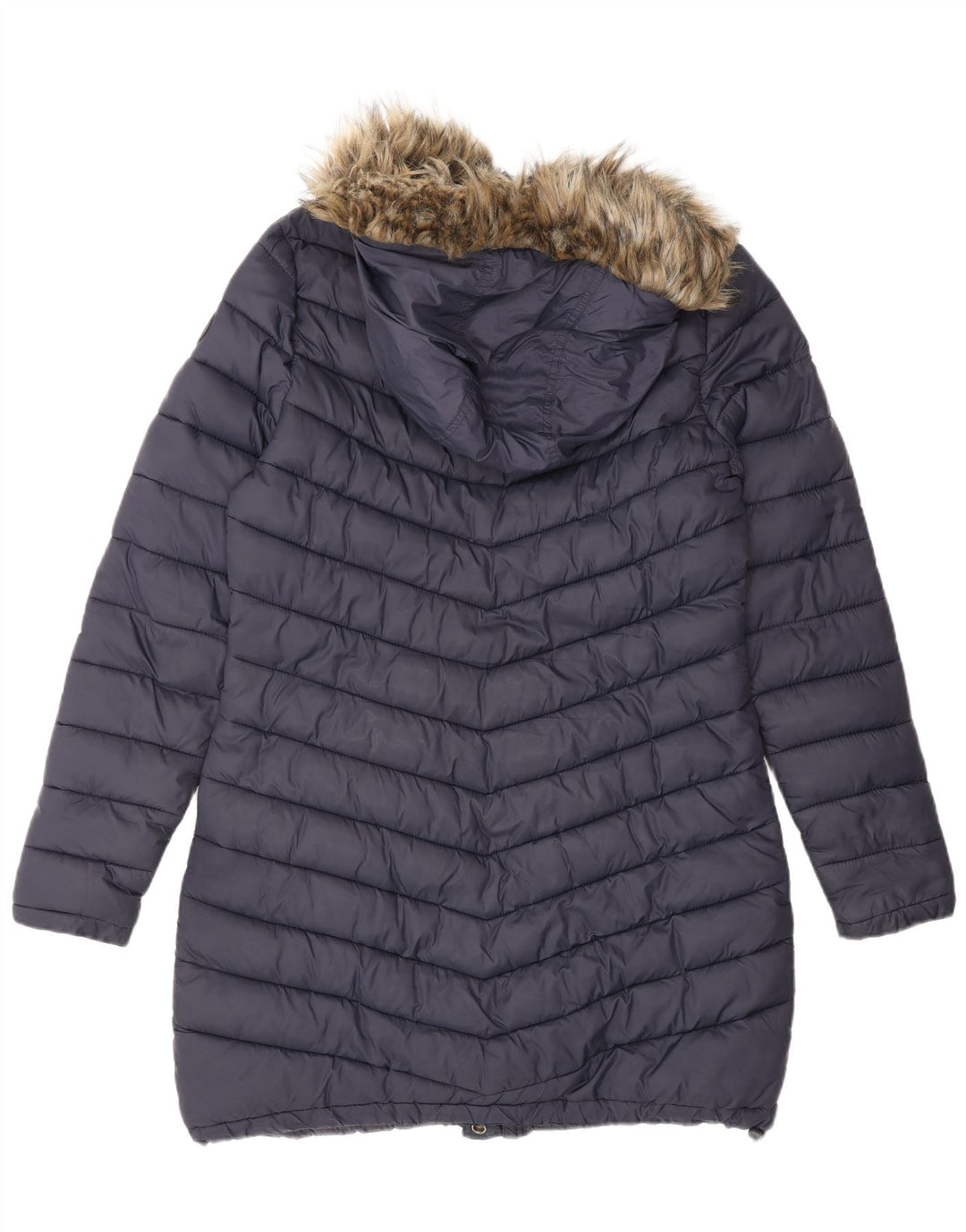 Cappotto imbottito con cappuccio da donna SUPERDRY UK 14 nylon blu navy medio