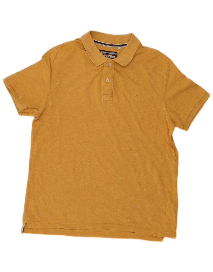 Polo da uomo Fat Face grande in cotone giallo