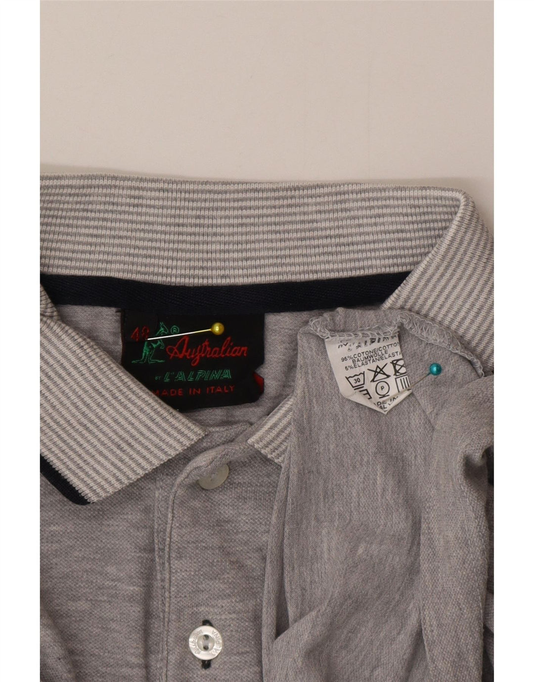 Polo Uomo AUSTRALIAN L'ALPINA IT 48 Cotone Grigio Medio