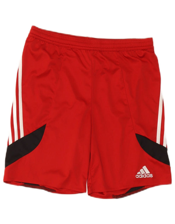 Pantaloncini sportivi Adidas Climalite da ragazzo 13-14 anni XL Rosso Colourblock in poliestere
