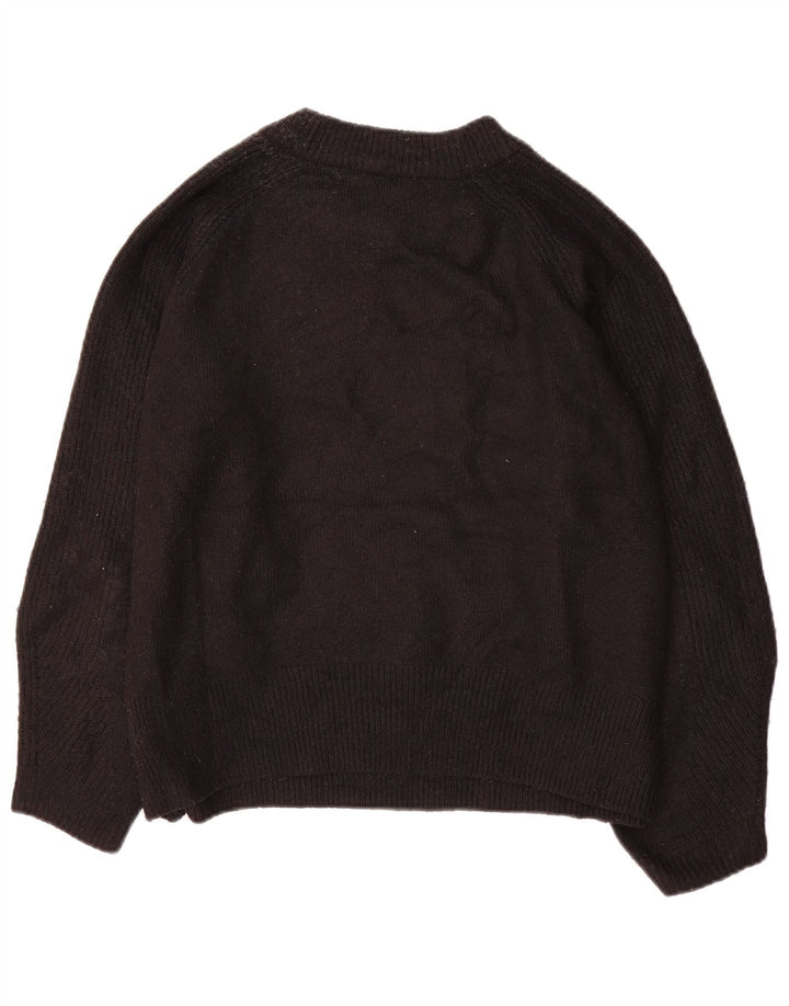 Maglione maglione girocollo oversize da donna Marks & Spencer UK 16 grande nero