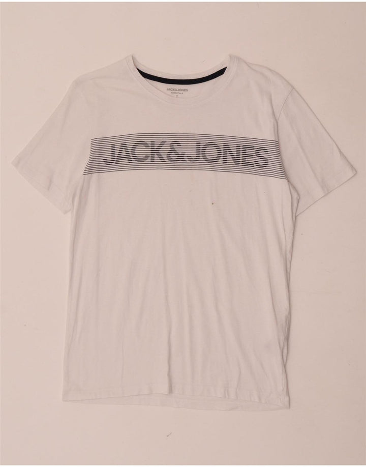 T-shirt grafica da uomo Jack & Jones Top in cotone bianco medio