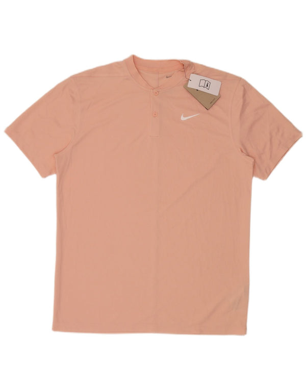 T-shirt Nike Dri Fit da uomo, top in poliestere rosa medio