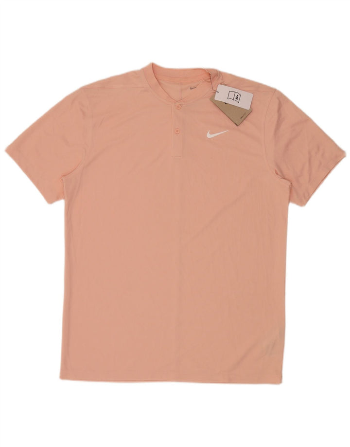 T-shirt Nike Dri Fit da uomo, top in poliestere rosa medio
