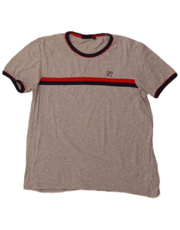 T-shirt da donna FILA Top UK 18 XL cotone a righe grigie