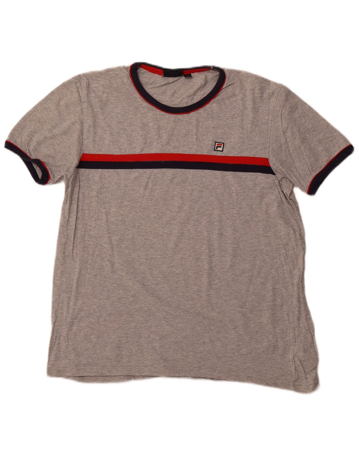 T-shirt da donna FILA Top UK 18 XL cotone a righe grigie