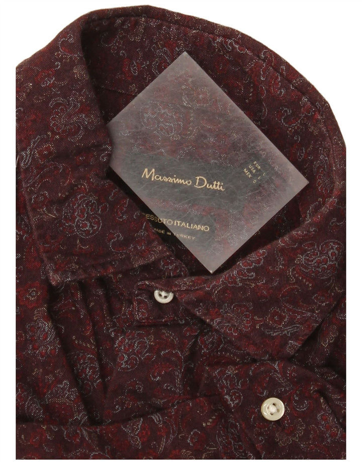 Camicia da uomo Massimo Dutti Large Bordeaux Paisley