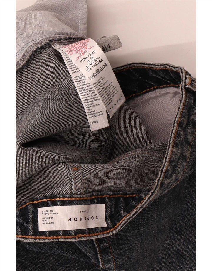 Jeans corti da donna Topshop W30 L25 cotone nero