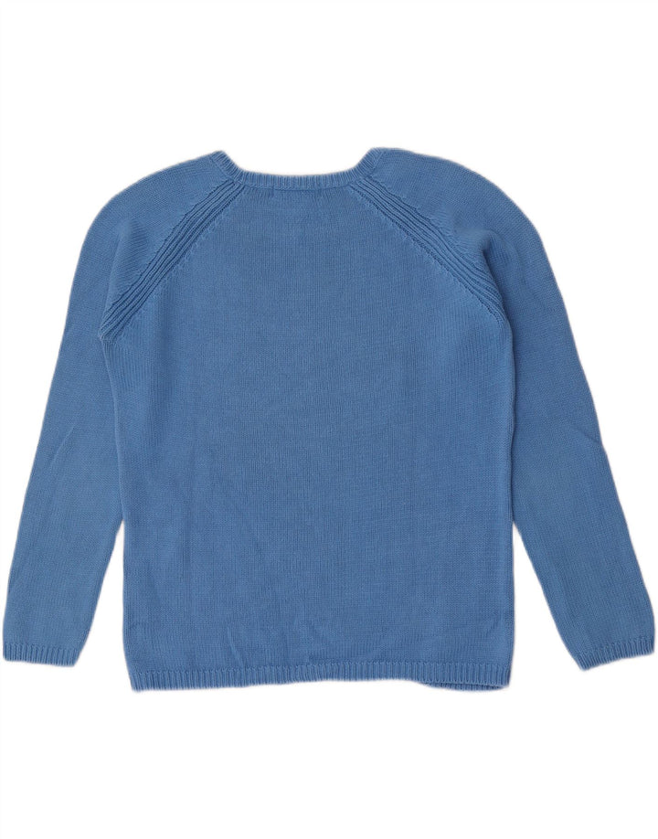 Maglione maglione oversize con scollo a barca da donna Marks & Spencer UK 10 piccolo blu