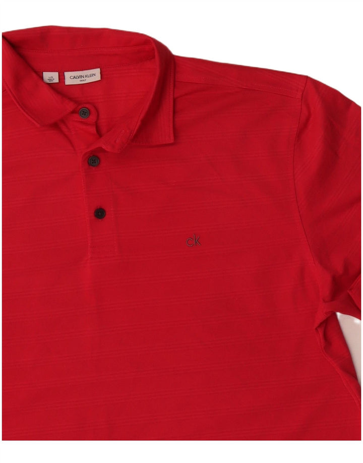 Polo da uomo Calvin Klein grande rossa in poliestere