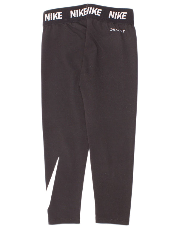 Leggings grafici Nike Dri Fit per ragazze 4-5 anni piccoli in poliestere nero