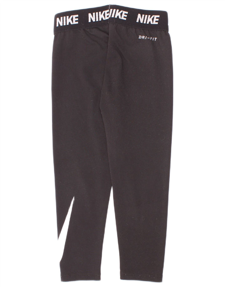 Leggings grafici Nike Dri Fit per ragazze 4-5 anni piccoli in poliestere nero