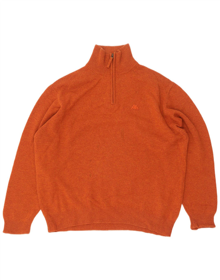 Maglione Kappa da uomo con zip e collo XL arancione