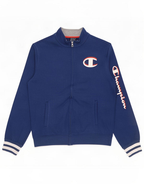 Giacca superiore della tuta grafica da ragazzo Champion 15-16 anni 2XL Cotone blu