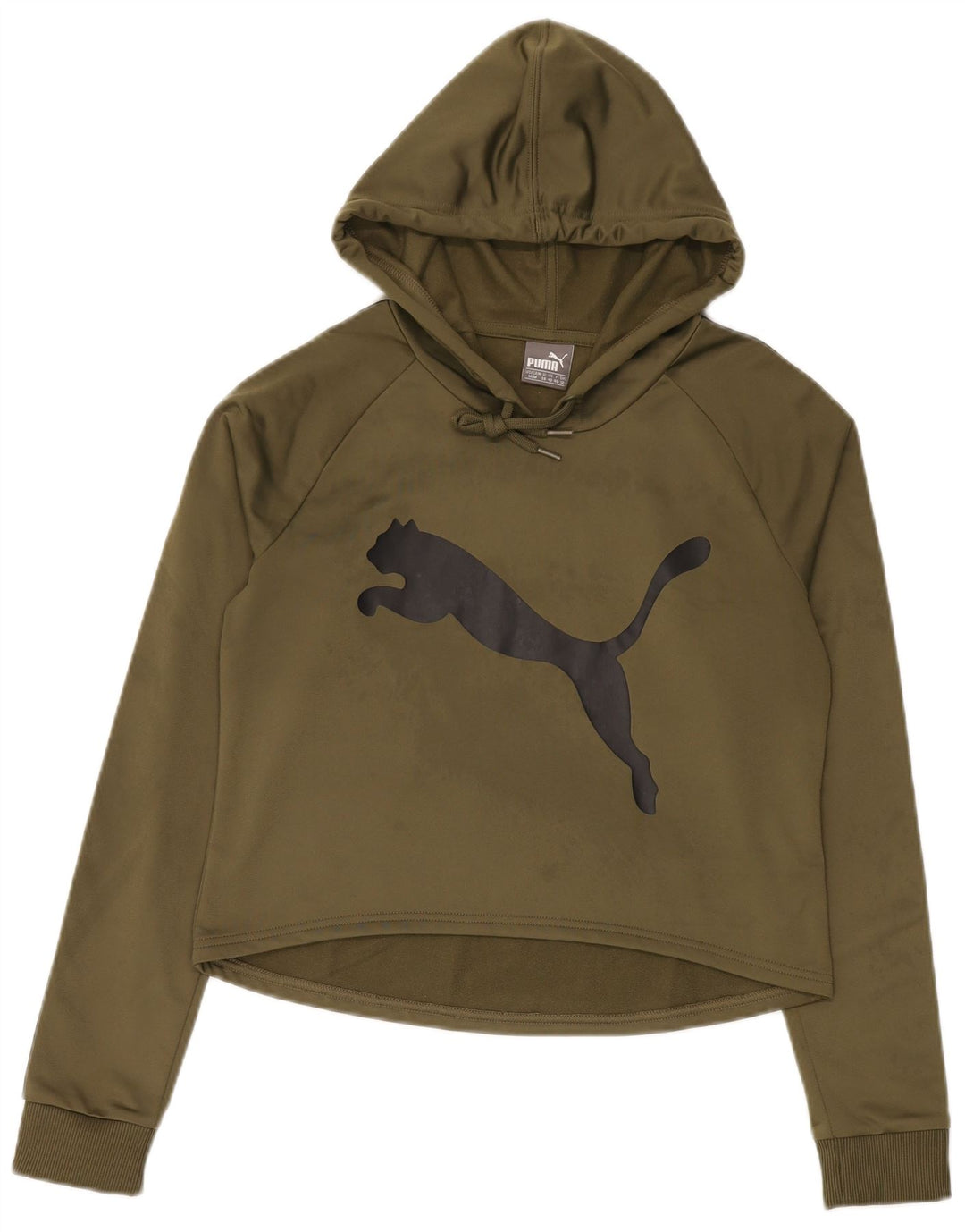 Felpa con cappuccio grafica da donna Puma UK 14 medio poliestere kaki