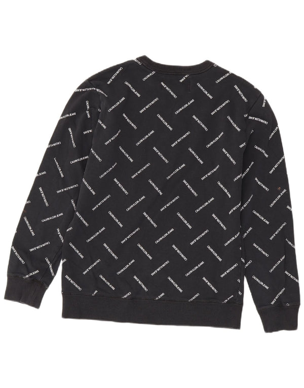 CALVIN KLEIN JEANS Felpa con grafica da uomo Maglione medio cotone nero