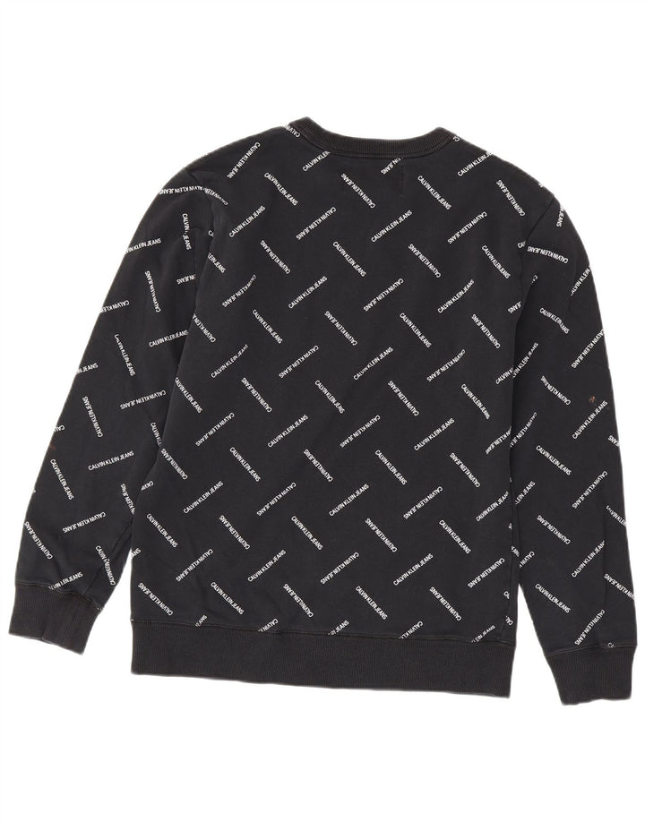 CALVIN KLEIN JEANS Felpa con grafica da uomo Maglione medio cotone nero