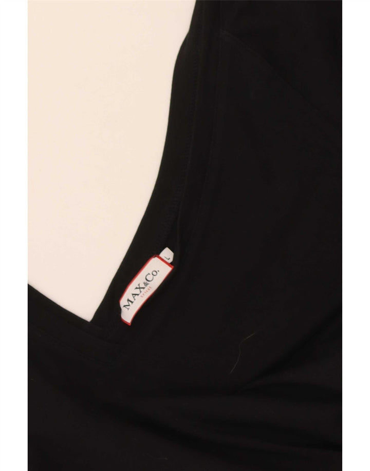 Max & Co. Camicetta corta da donna con maniche a 3/4 UK 14 grande nera