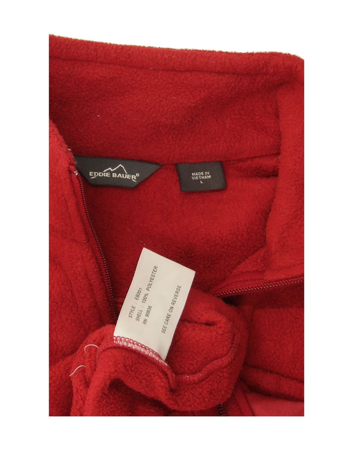 EDDIE BAUER Womens Fleece Jacket UK 16 Large Red Polyester Vintage Eddie Bauer and Second-Hand Eddie Bauer from Messina Hembry 