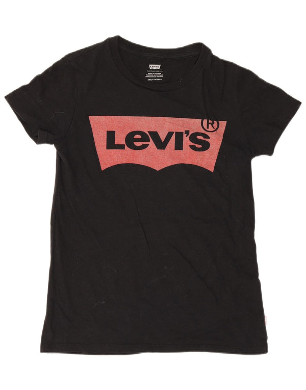 T-shirt grafica da donna Levi's Top UK 2 2XS Nera