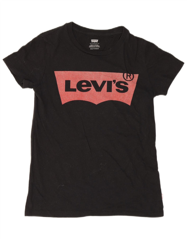 T-shirt grafica da donna Levi's Top UK 2 2XS Nera