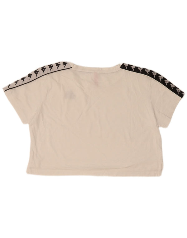 T-shirt grafica corta da donna Kappa Top UK 14 Medium White Colourblock