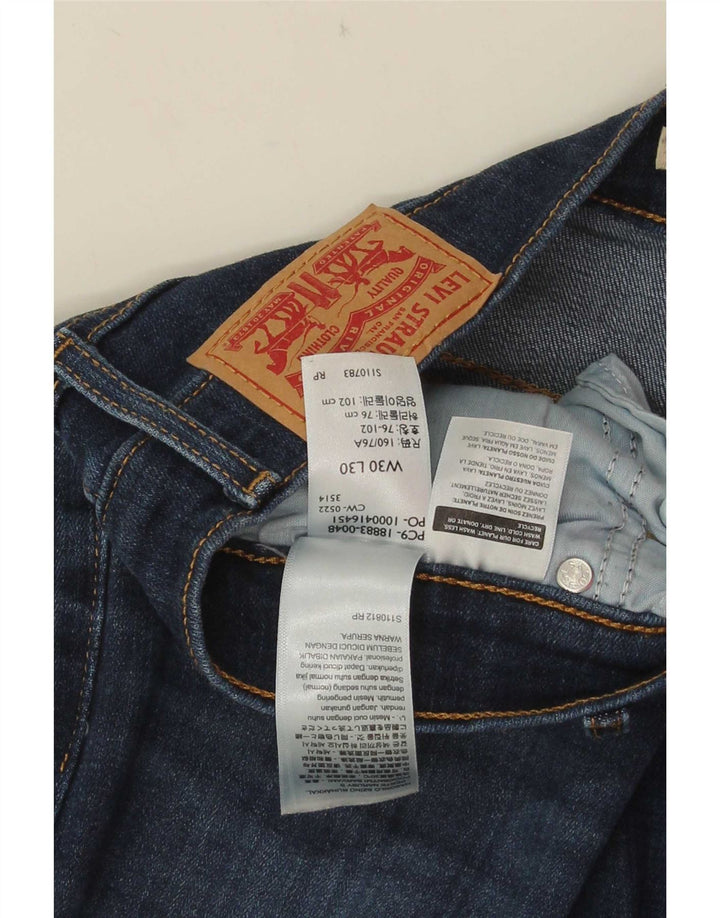 Jeans dritti a vita alta Levi's 724 da donna W30 L30 in cotone blu