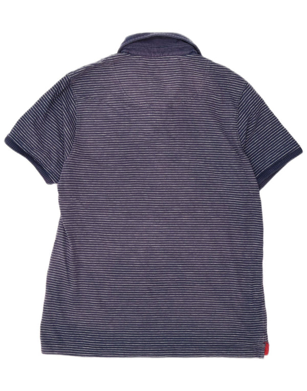 Polo Joules da uomo slim fit grande in cotone gessato blu navy