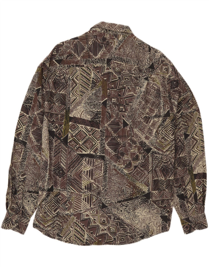 Camicia Azzurra Uomo Fantasia Astratta Large Verde Viscosa