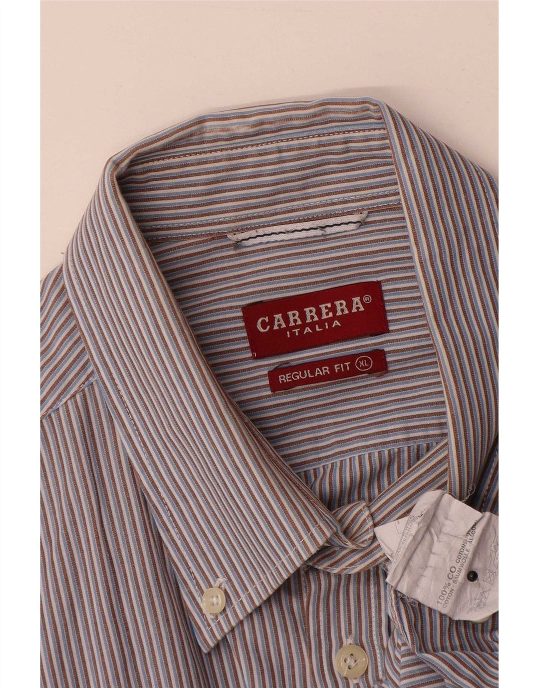 Camicia Carrera da uomo vestibilità regolare XL cotone gessato blu