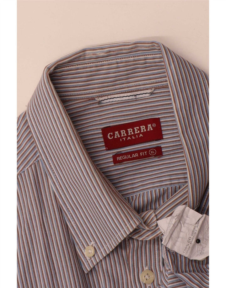 Camicia Carrera da uomo vestibilità regolare XL cotone gessato blu