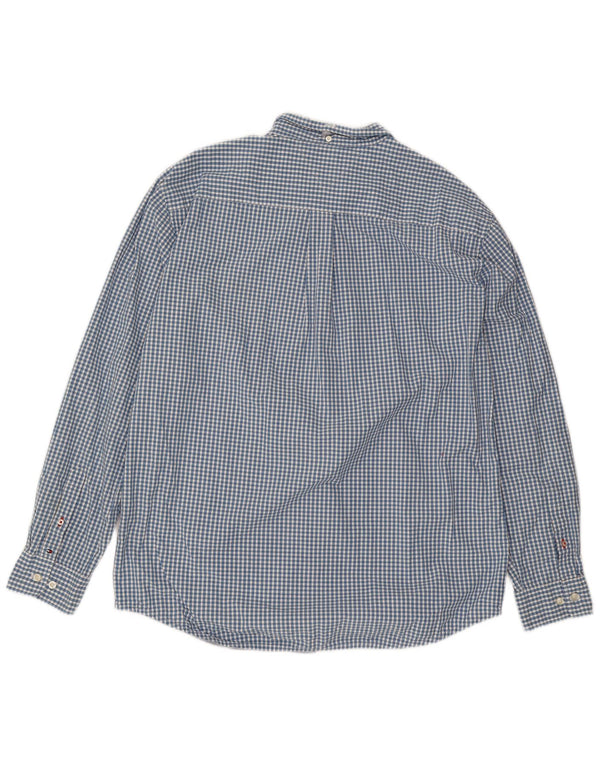 Camicia da uomo Tommy Hilfiger Classic Fit XL blu in cotone a quadretti