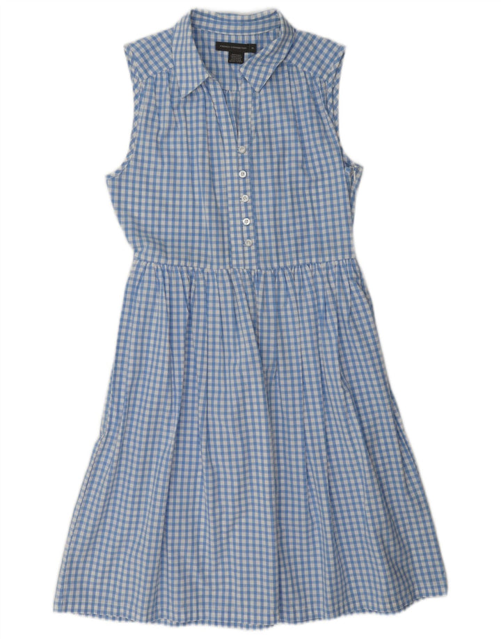 Abito a trapezio senza maniche da donna French Connection UK 10 Piccolo percalle blu