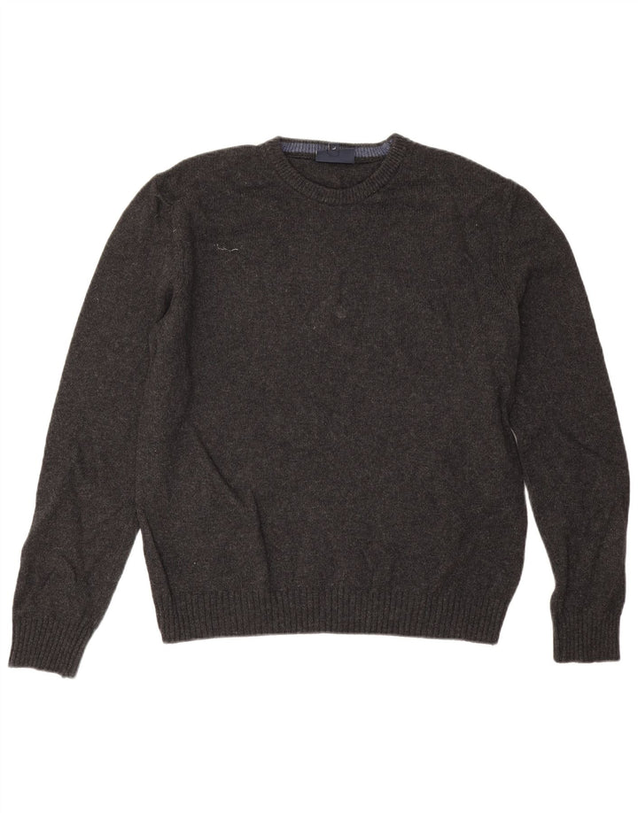 JOHN LEWIS Maglione da uomo girocollo grande lana merino grigia