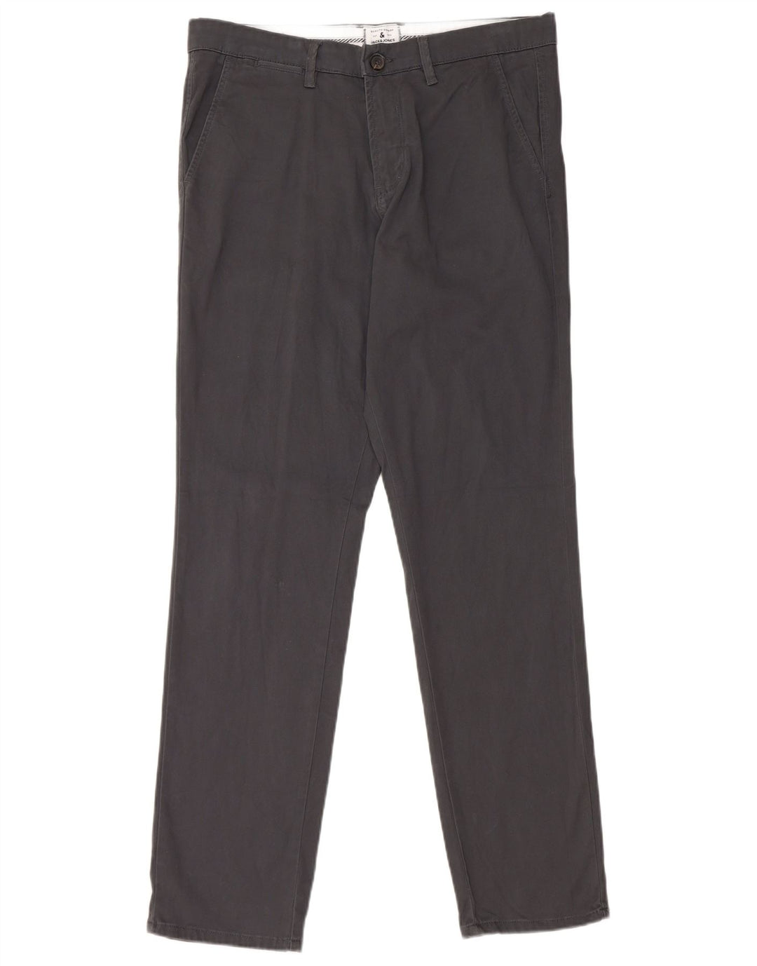 JACK & JONES Pantaloni chino slim da uomo W32 L32 in cotone grigio