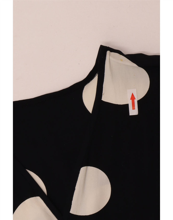 Abito a trapezio vintage da donna UK 12 medio a pois neri