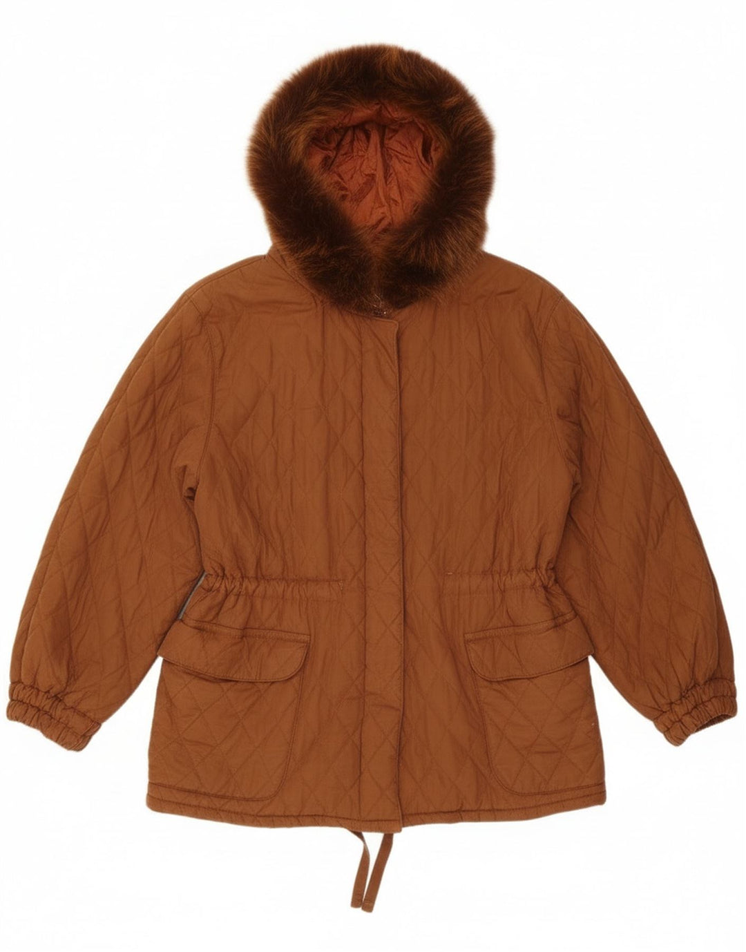 Giacca trapuntata oversize con cappuccio da donna Ileana Zara IT 40 piccola marrone