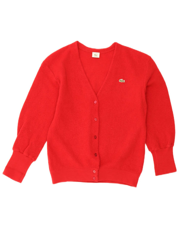 Maglione cardigan da donna Lacoste taglia 46 XL lana rossa