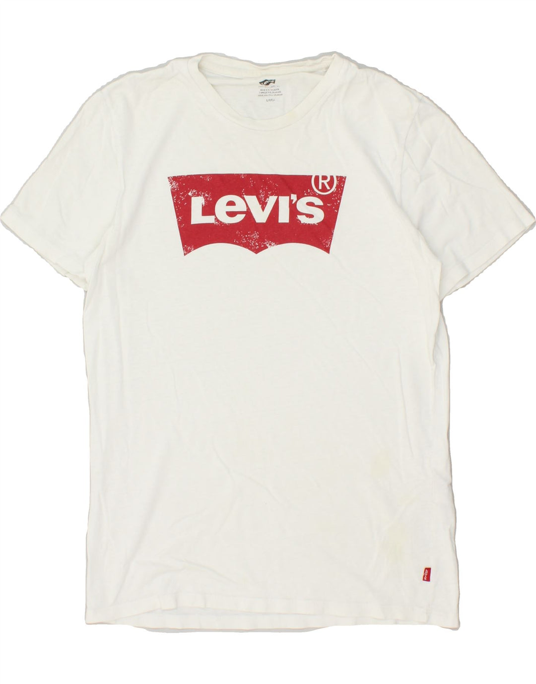 LEVI'S Mens Graphic T-Shirt Top Small White Cotton Vintage Levi's and Second-Hand Levi's from Messina Hembry 