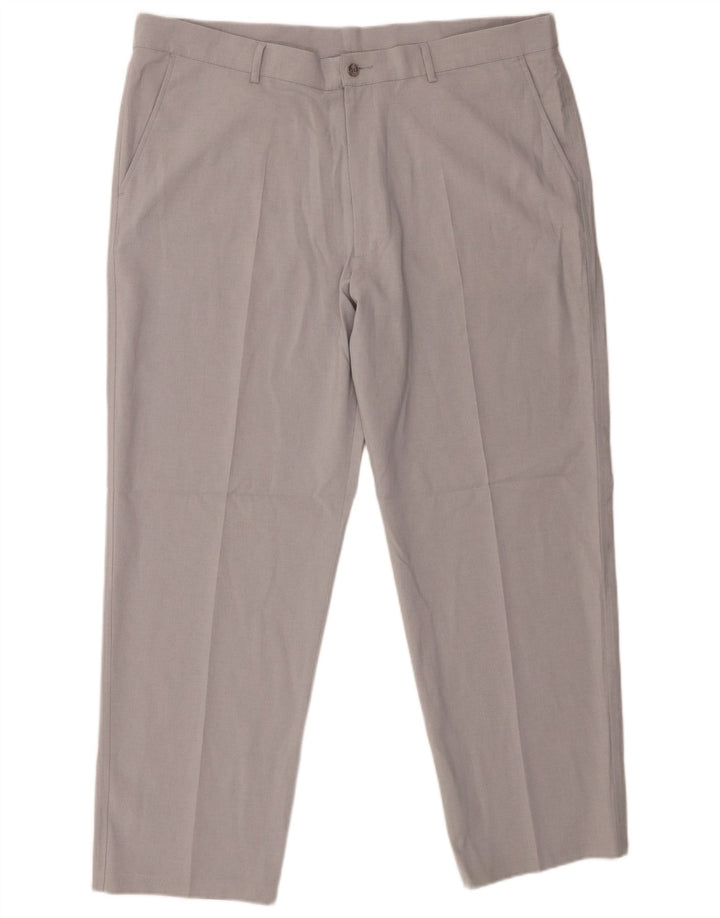 Pantaloni chino dritti da uomo Farah W42 L29 poliestere grigio