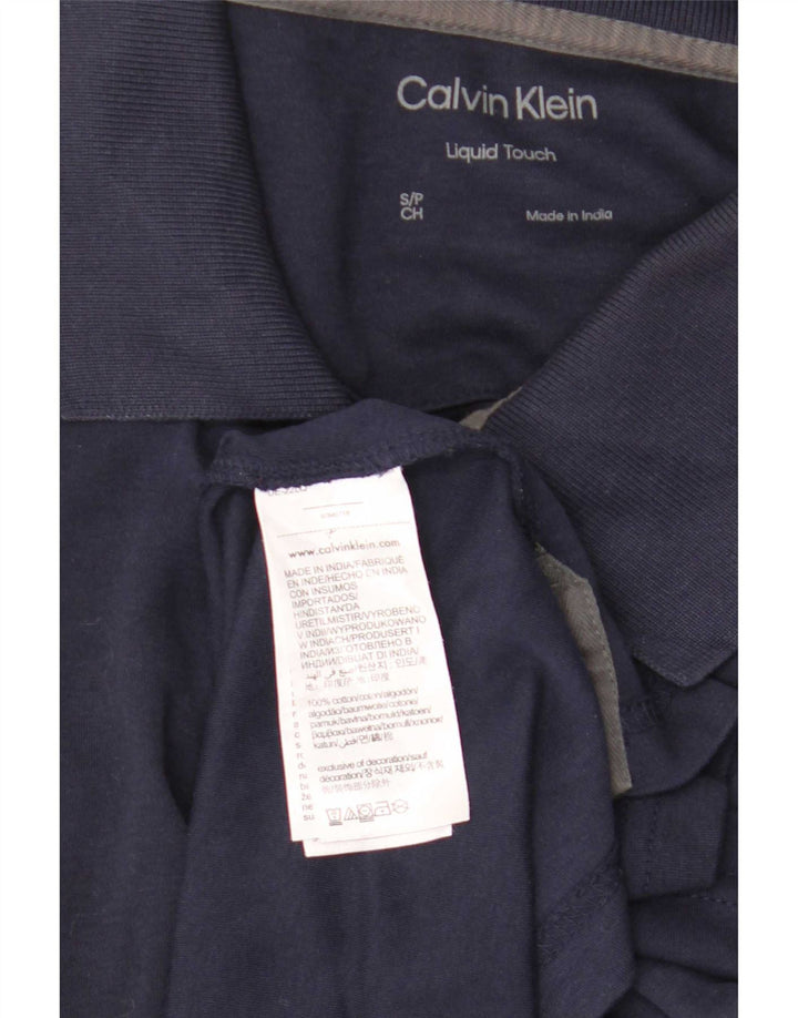 Polo da uomo Calvin Klein piccola in cotone blu navy