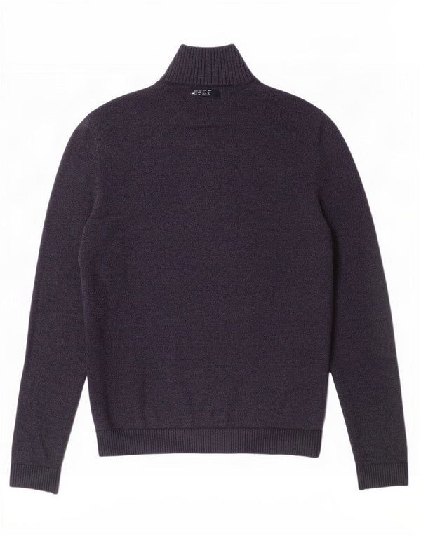 Maglione Hollister da uomo con zip e collo in cotone medio blu navy