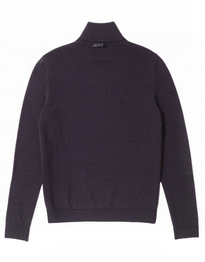 Maglione Hollister da uomo con zip e collo in cotone medio blu navy