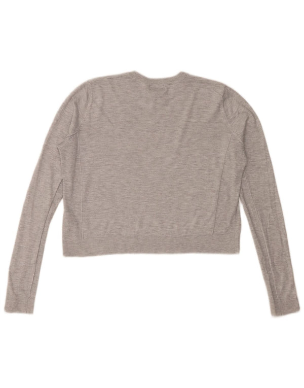 Maglione maglione girocollo oversize da donna Topshop UK 10 piccolo grigio