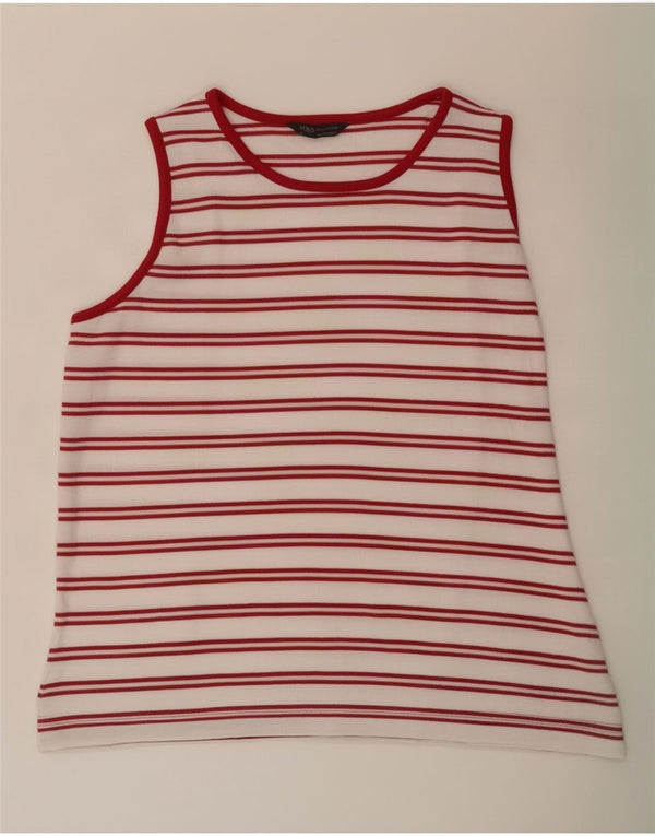 Canotta da donna Marks & Spencer UK 16 grande cotone a righe rosse
